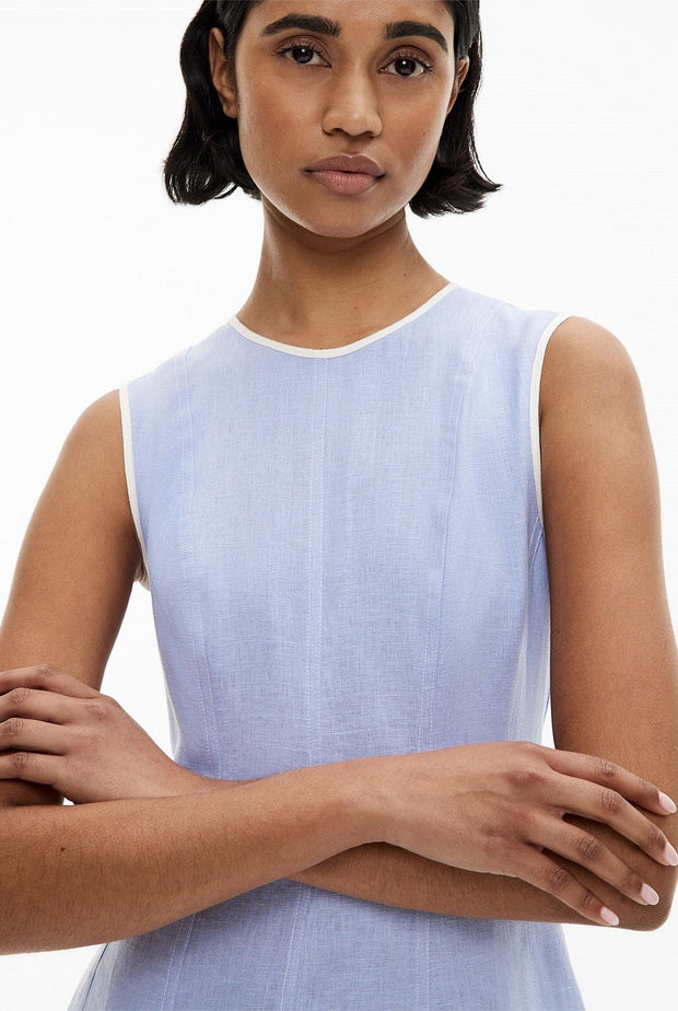 Linen Seam Dress-  Soft Violet