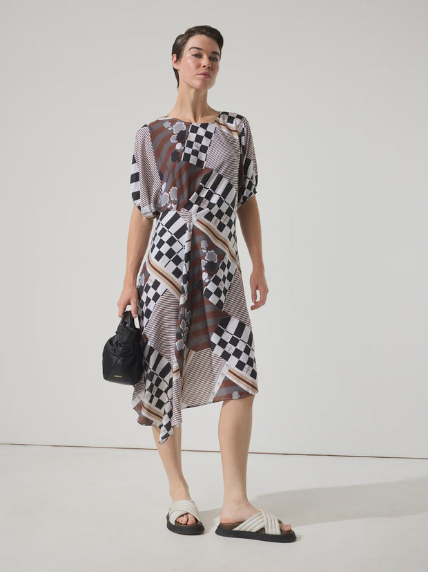 Marco Polo Draped Collage Dress