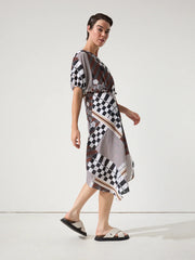 Marco Polo Draped Collage Dress