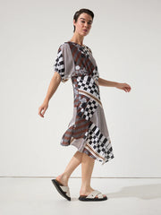 Marco Polo Draped Collage Dress