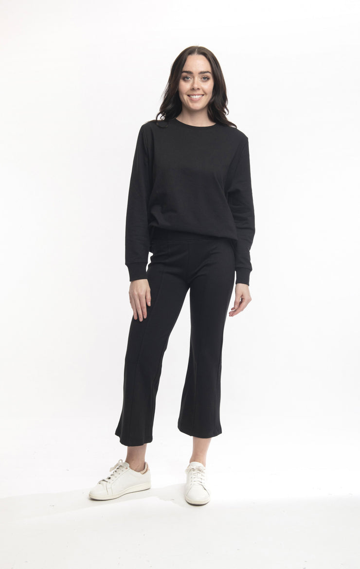 Ponte Flare Leg Pant Black Orientique