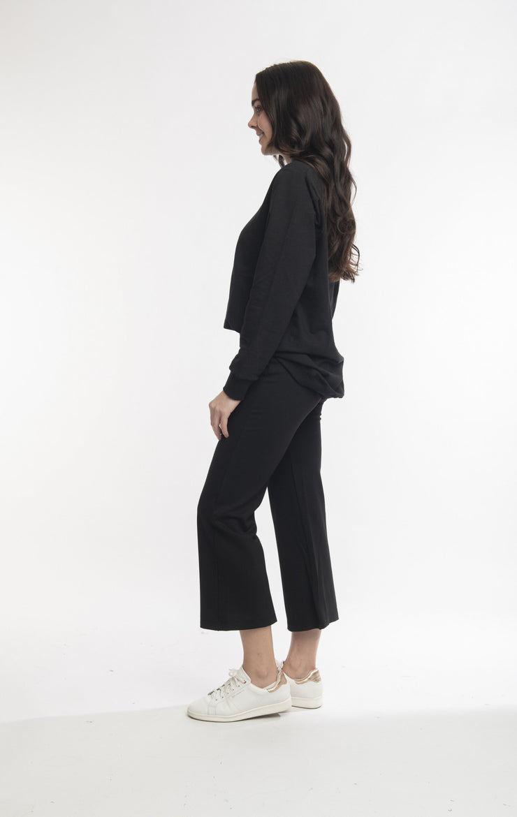 Ponte Flare Leg Pant Black Orientique