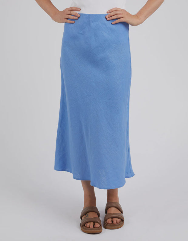 Eleni Skirt A line linen midi skirt Cerulean Blue Elm Lifestyle