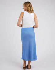 Eleni Skirt A line linen midi skirt Cerulean Blue Elm Lifestyle
