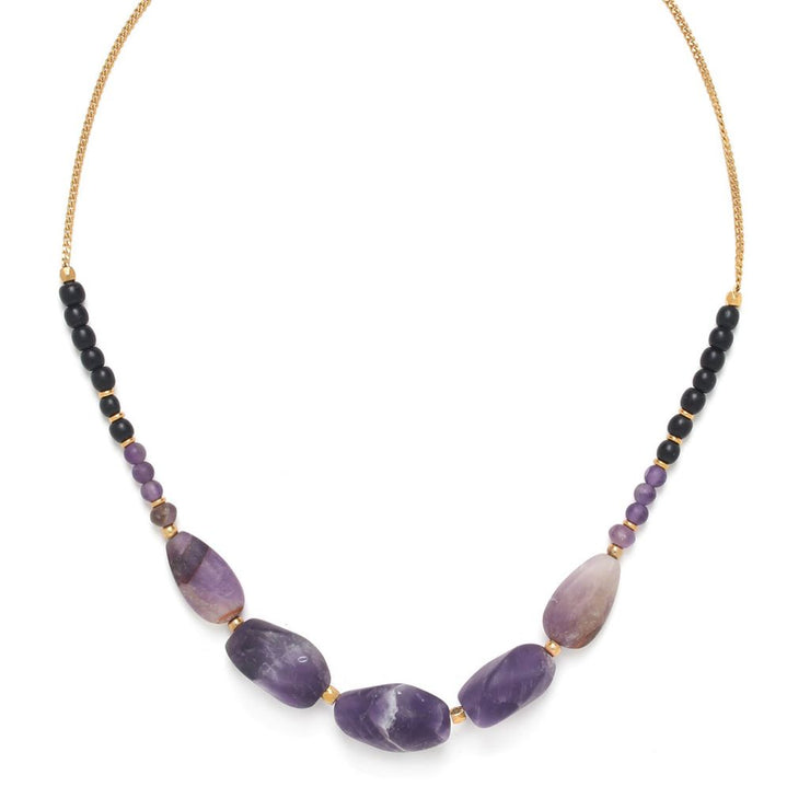 Nature Bijoux Purple Rain 5 Bead Necklace