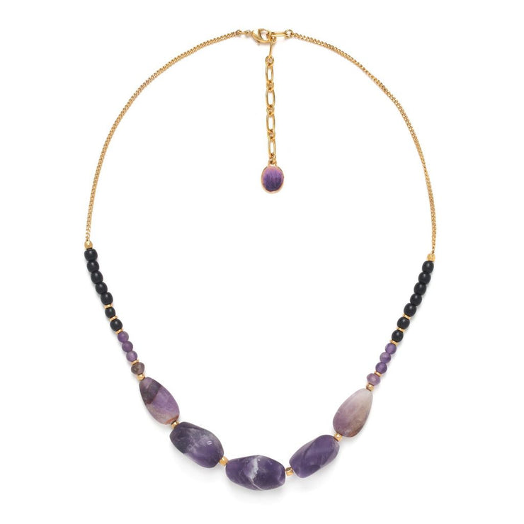 Nature Bijoux Purple Rain 5 Bead Necklace