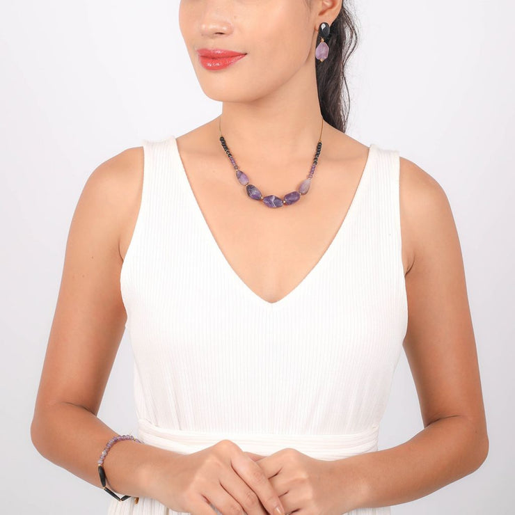 Nature Bijoux Purple Rain 5 Bead Necklace