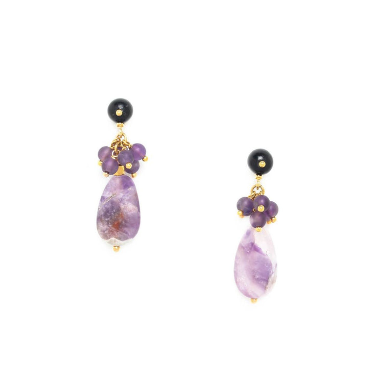 Nature Bijoux Purple Rain Grape Earrings