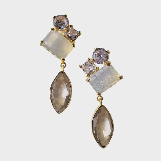 Zoda Estella Gem Earring White