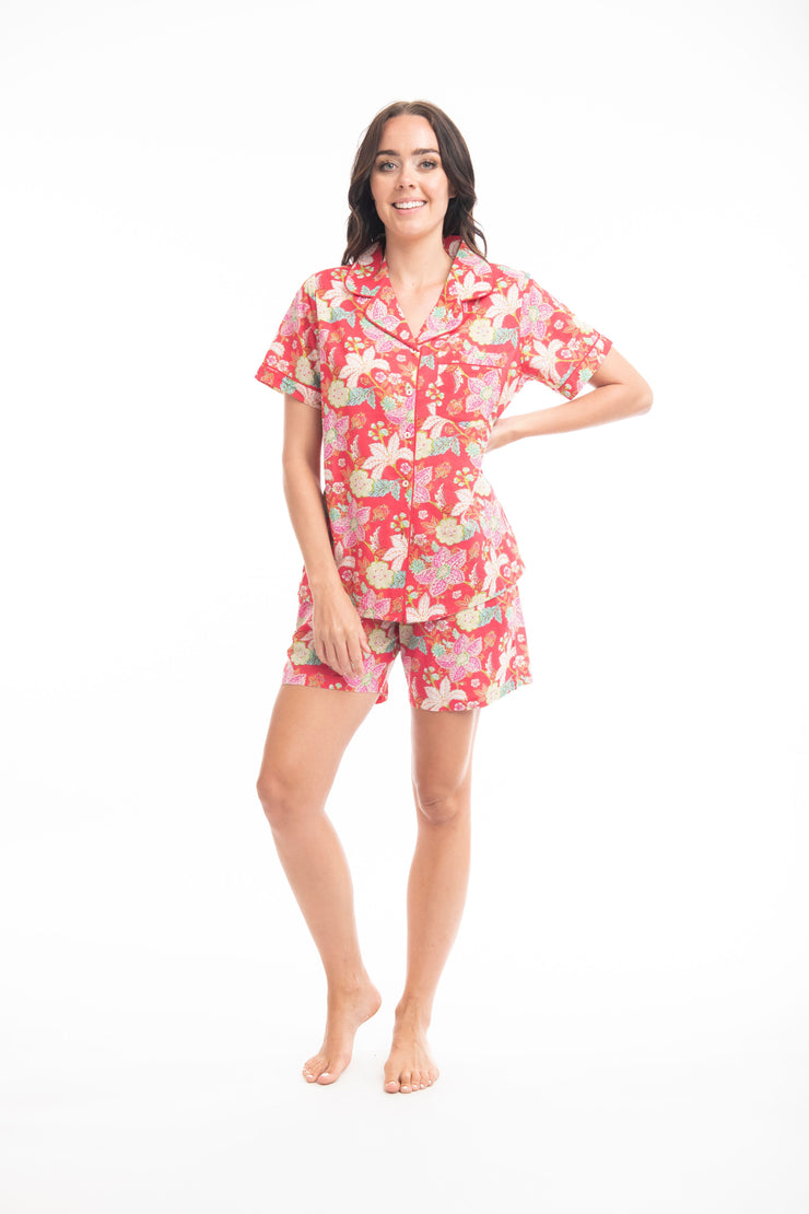 Victorias dreams by orientique Saki Shirt/Shorts Set - Red