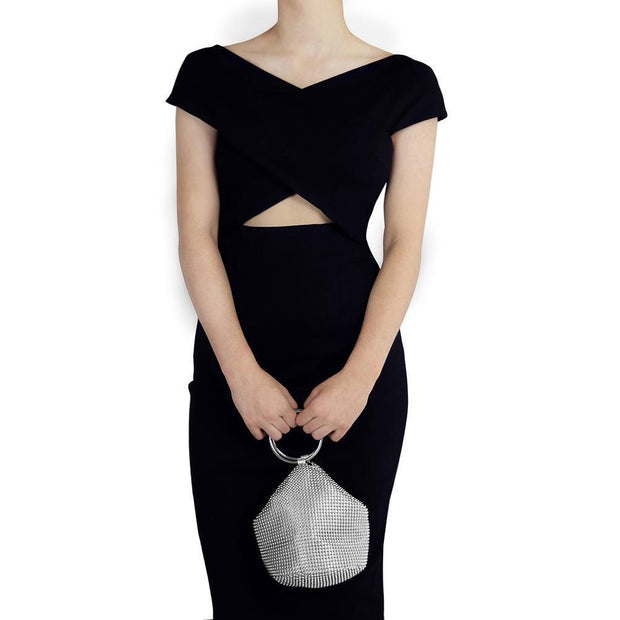 Olga Berg Bianca Ball Mesh Bag - Silver