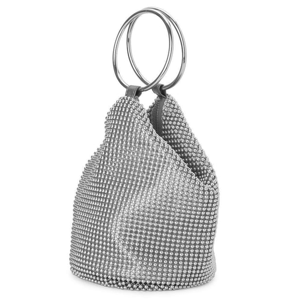 Olga Berg Bianca Ball Mesh Bag - Silver