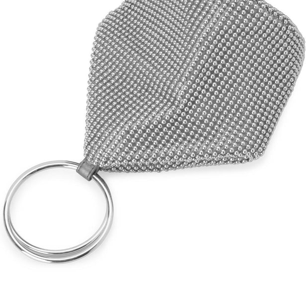 Olga Berg Bianca Ball Mesh Bag - Silver