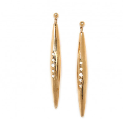 Airllywood - Airllywood, Clemence - Long Gold Post Earrings, Earrings