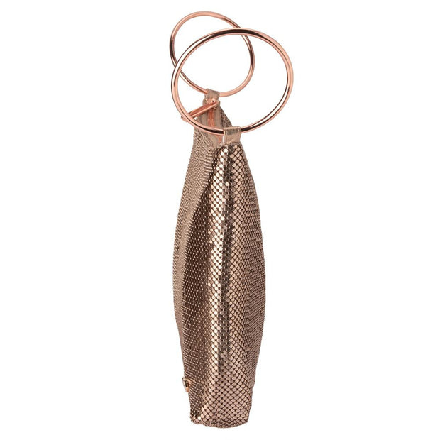 Olga Berg Shar Mesh Convertible Bag -  Rose Gold