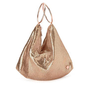 Olga Berg Shar Mesh Convertible Bag -  Rose Gold