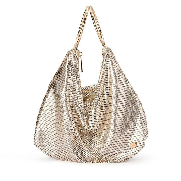 Olga Berg Shar Mesh Convertible Bag - Gold